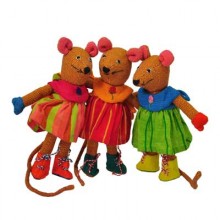LITTLE GIRL MOUSE by BAREFOOT TOYS - Medium Size (16 cm) - Various Colours (only one toy animal is part of the offer)