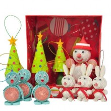 ORIGAMI HOUSE - Christmas Tree Decoration Set - Handmade from corrugated paper