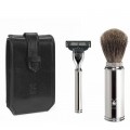 MUHLE Black Leather Travel Shave Set RT3