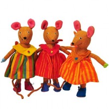 GIRL MOUSE by BAREFOOT TOYS - Medium Size (21 cm) - Various Colours (only one toy animal is part of the offer)