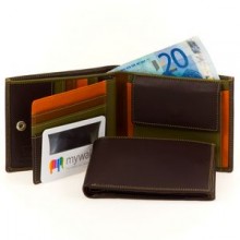 MYWALIT 136-72, men's wallet, transparent ID compartment, magnifier with BriteLite, colour SAFARI/MULTI
