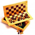 WOODEN FOLDING CHESS SET, king size 60mm