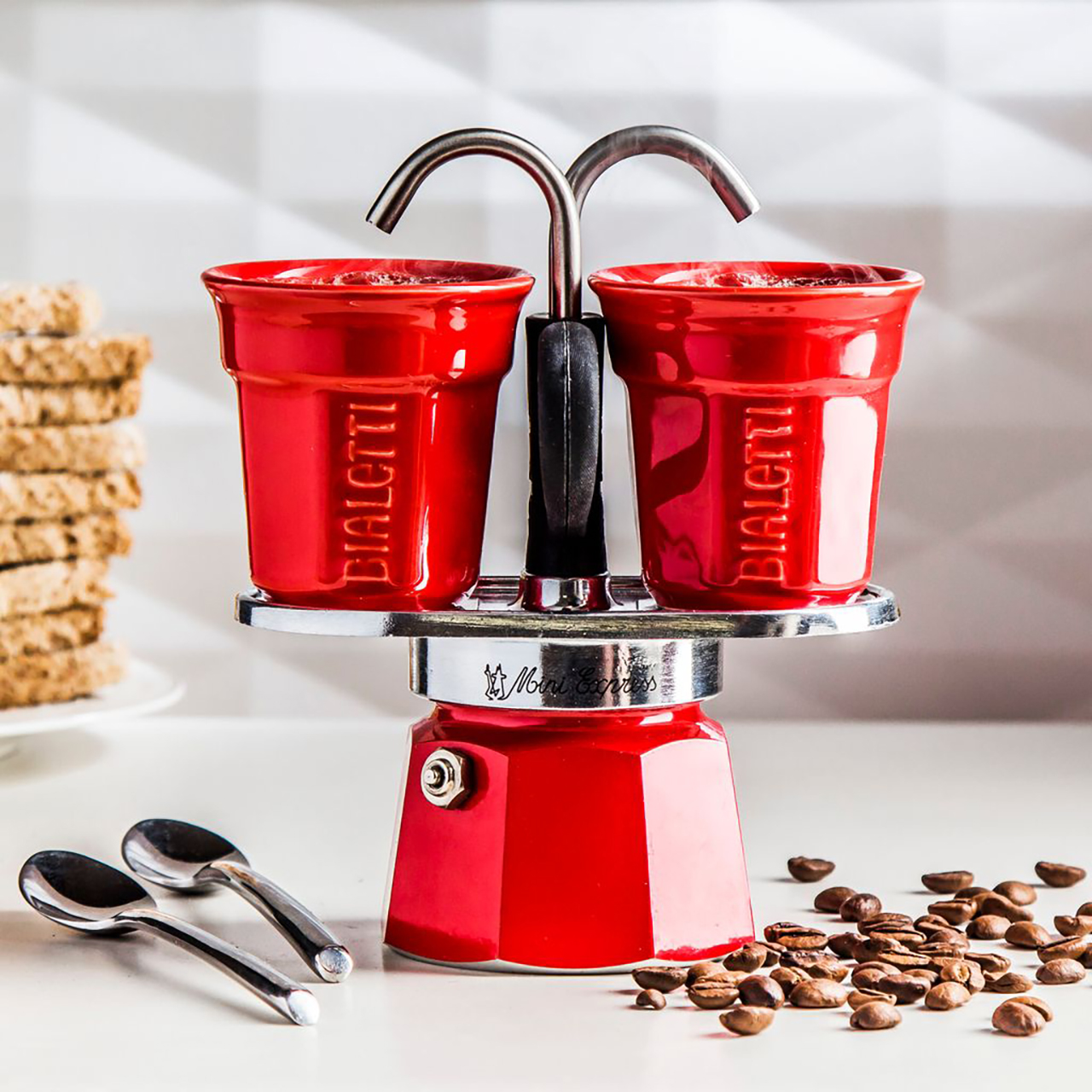 Bialetti Mini Express ltd edition red coloured 2 cup espresso maker - The  Design Gift Shop