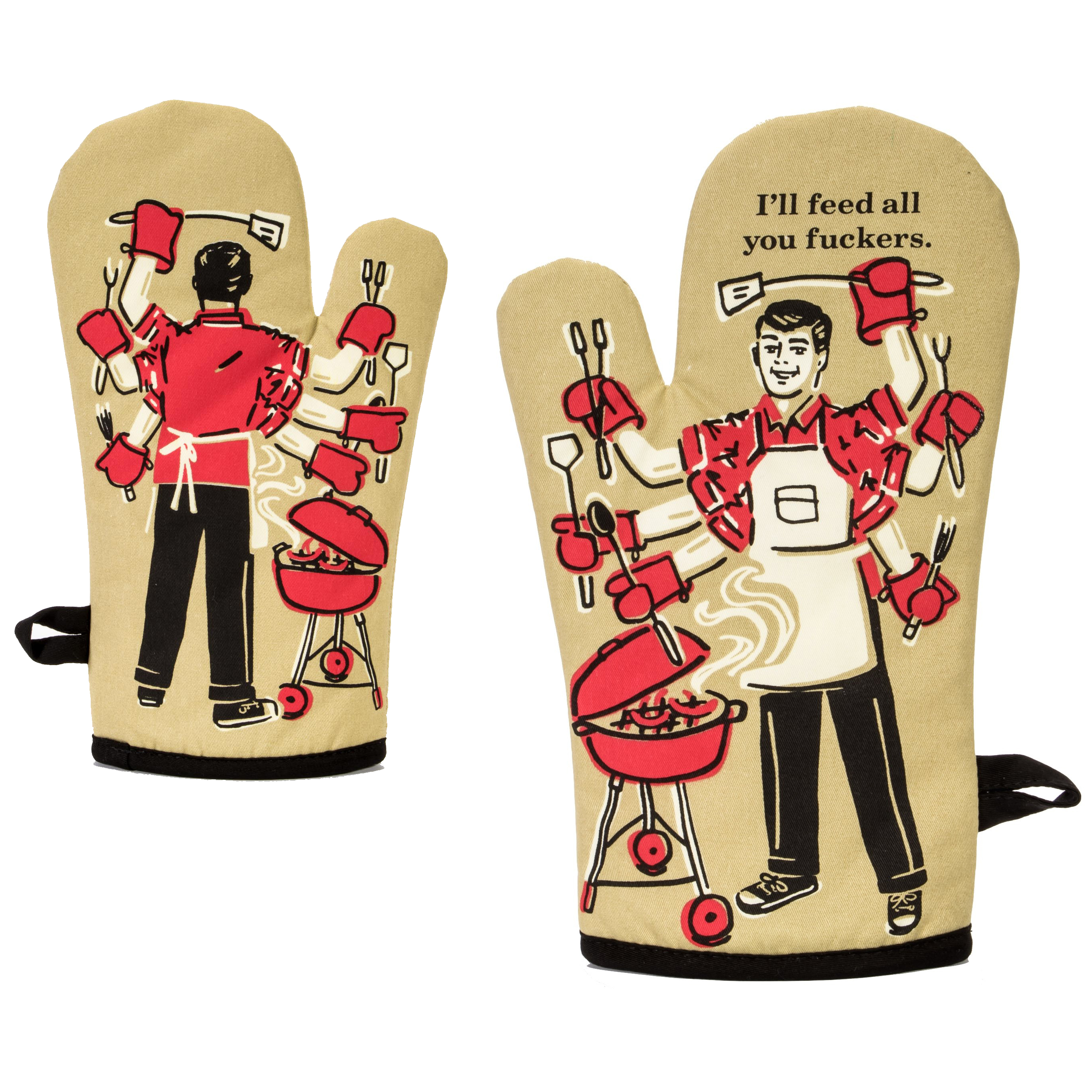 BLUE Q Oven Mitts | I'll Feed All You F*ckers (1 pc/)