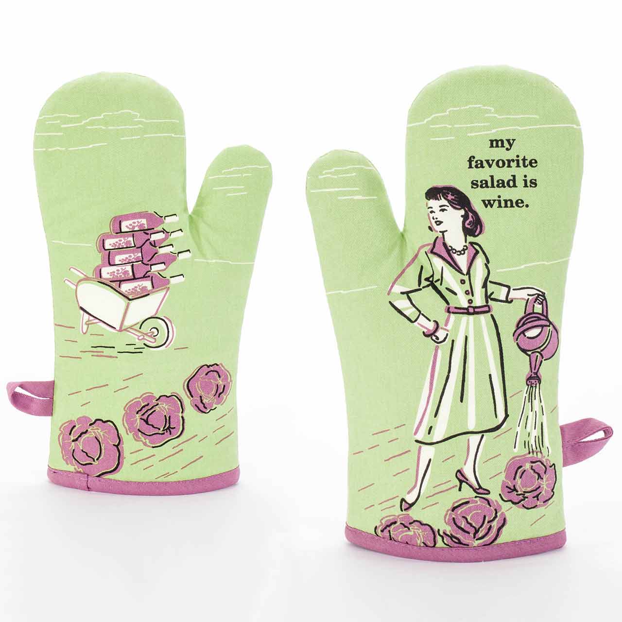 My Favourite Salad Is Wine Oven Mitt by Blue Q | The Design Gift Shop